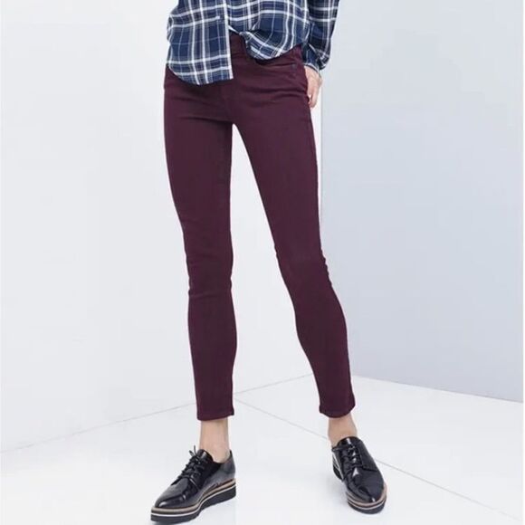 PAIGE VERDUGO ANKLE SKINNY JEAN IN PLUM COLOR *Great color for Fall* - Picture 1 of 13